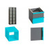 Bookcase CUBICO CU9 With Anthracite / Turquoise Extensions
