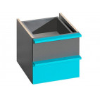 Bookcase CUBICO CU9 With Anthracite / Turquoise Extensions Drawers CU1