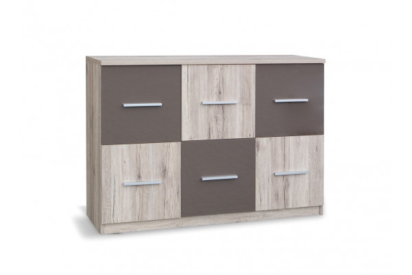 Chest Of Doors ORLANDO K 6D San Remo / Brown Gloss