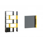 Bookcase CUBICO CU11 Anthracite / Yellow + Door