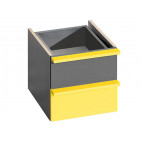 Bookcase CUBICO CU13 With Anthracite / Yellow Extensions Drawers 