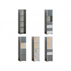 Bookcase CUBICO CU14 With Anthracite / Aluminum Extensions