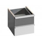 Bookcase CUBICO CU14 With Anthracite / Aluminum Extensions / Drawers
