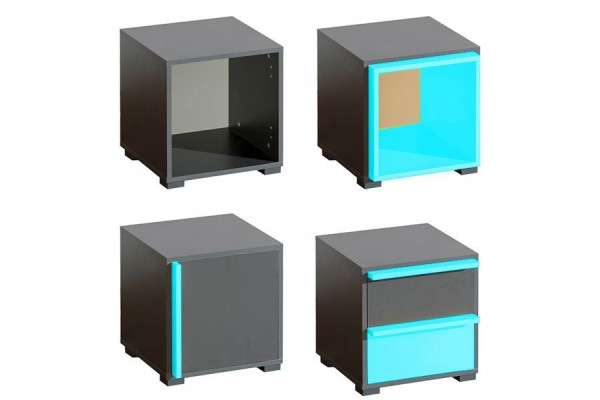 Cabinet CUBICO CU17 With Anthracite / Turquoise Extensions