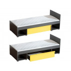  Modular Furniture Set Cubico 8 Single Bed CU10-Anthracite Yellow
