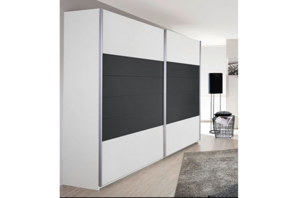 Wardrobe 226 BARCELONA Alpine White/Metallic Grey