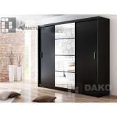 Wardrobes - Wardrobe Dakota Black 250cm Width