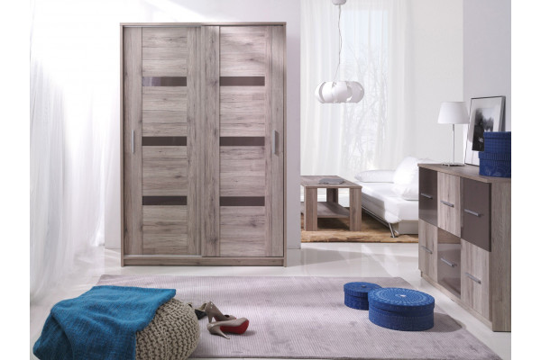 Wardrobe 140 ORLANDO San Remo / Brown Gloss