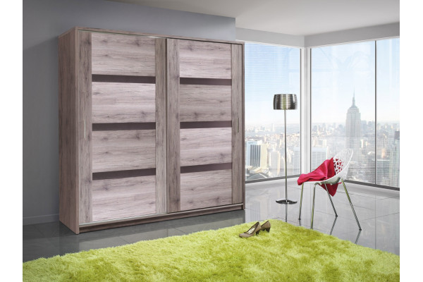 Wardrobe 200 ORLANDO San Remo / Brown Gloss