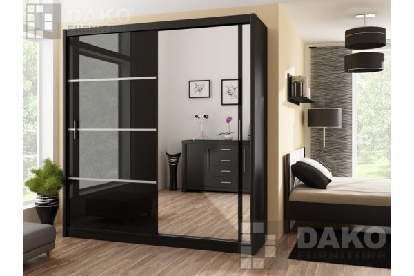 Wardrobe VISTA Black Gloss