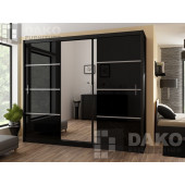 Wardrobes - Wardrobe VISTA Black Gloss-250cm...