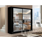 Wardrobes - Wardrobe DAKOTA Black 160cm Width