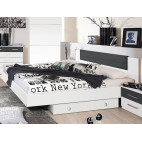 Bed 160 x 200 + Bed Base Barcelona Alpine White