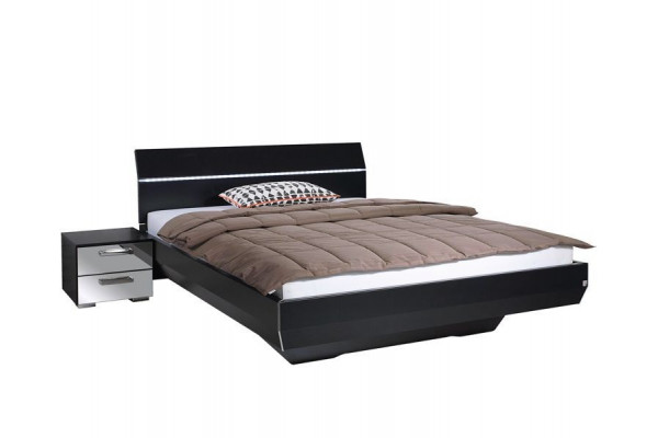 Double Bed Cetina Black With LED Light