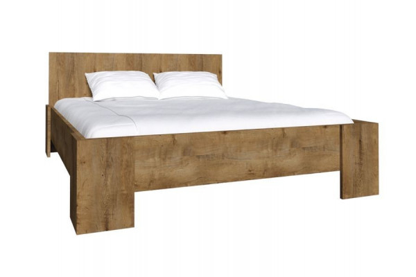 Queen Size Bed Montana - Dark Oak Lefkas color