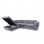 ARRATA - corner sofa bed with storage and adjustable headrests