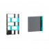 Bookcase CUBICO CU11 Anthracite / Turquoise + Door