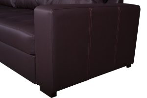 ONYX - Black Leather Corner Sofa Bed