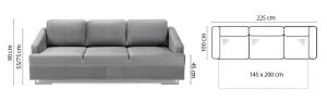 HARRY - 3 seater sofa bed with storage