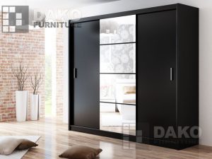 Wardrobe Dakota Black 250cm Width