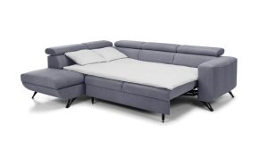 ARRATA - corner sofa bed with storage and adjustable headrests