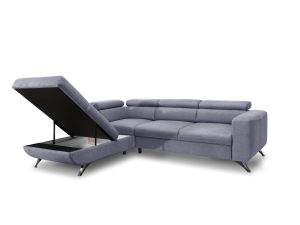 ARRATA - corner sofa bed with storage and adjustable headrests