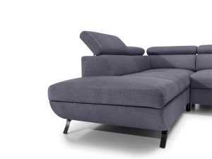 ARRATA - corner sofa bed with storage and adjustable headrests