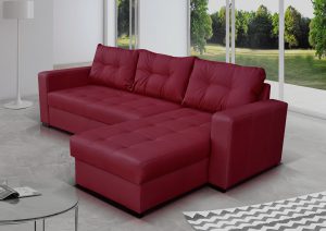 ONYX BURGUNDY - corner sofa bed