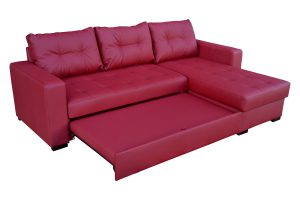 ONYX BURGUNDY - corner sofa bed - Stain resistant