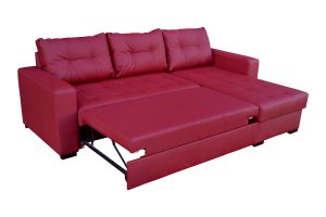 ONYX BURGUNDY - corner sofa bed - Stain resistant