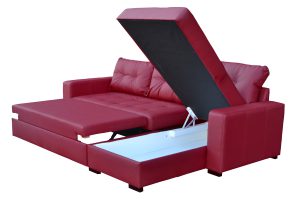 ONYX BURGUNDY - corner sofa bed - Stain resistant