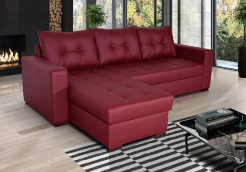 ONYX BURGUNDY - corner sofa bed